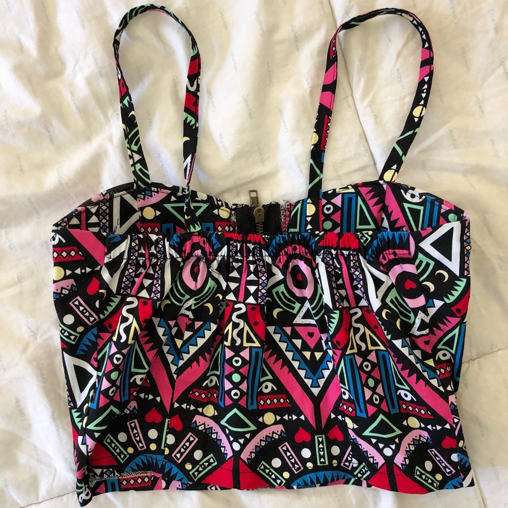 SOLD Colourful Geometric Crop Top - Picture 2 of 2